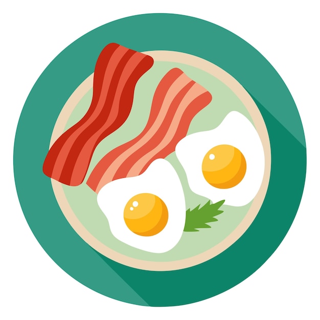 A plate with eggs bacon and chives on it