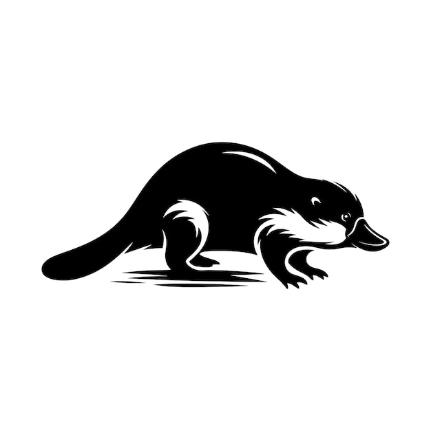 Platypus silhouette vector illustration