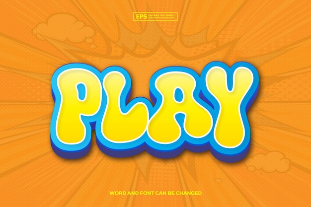 play 3d editable text effect design template