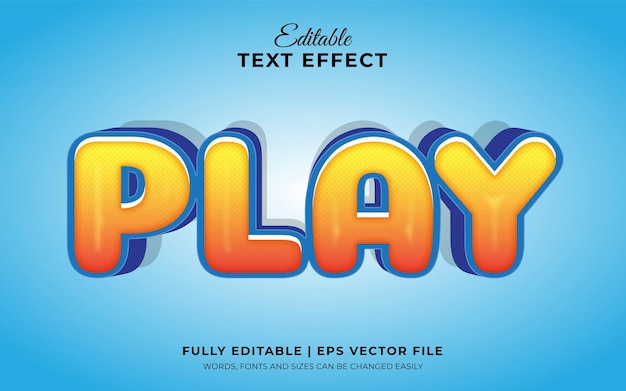 Play 3d editable text effect with colorful style