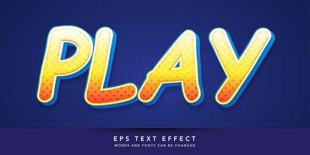 Vector play 3d editable text effect