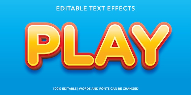 Play 3d Style Editable Text Effect