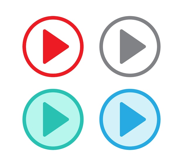 Play button icon set design for website and mobile apps Vector illustration