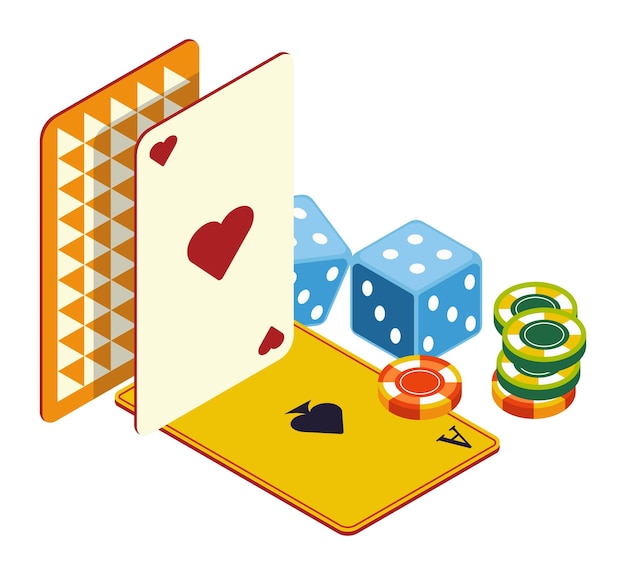 Play cards and poker chips dices casino online club