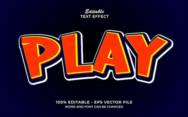 Play cartoon 3d text style effect