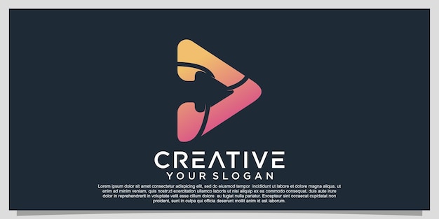 Play colorful logo gradient colorful logo design Premium Vector Part 3