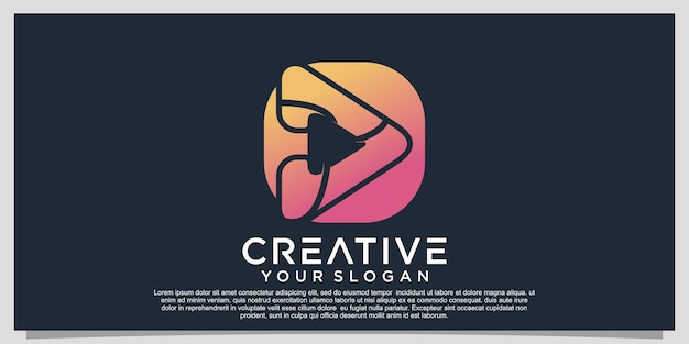 Play colorful logo gradient colorful logo design Premium Vector Part 4