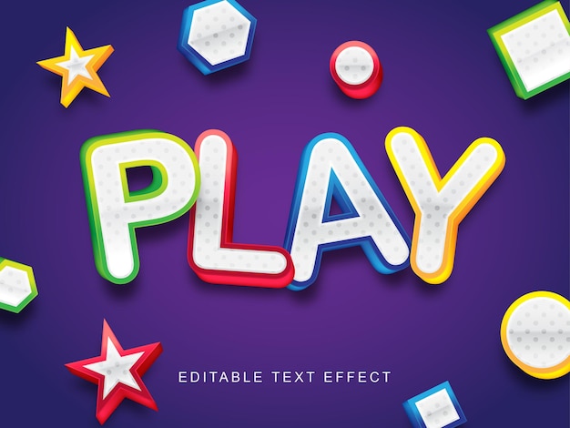 Vector play editable text effect