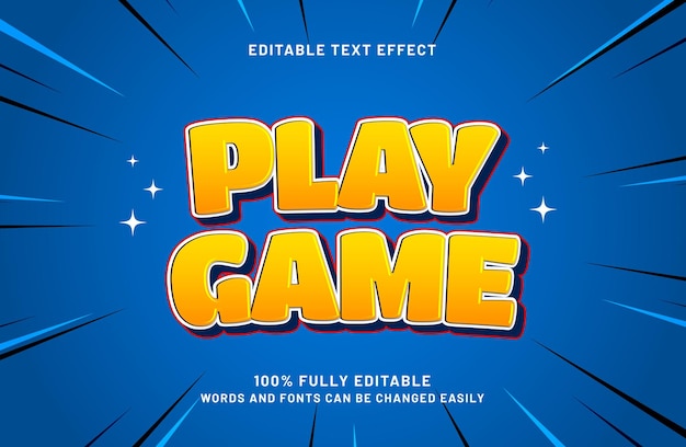 play game editable text effect in happy and kids text style