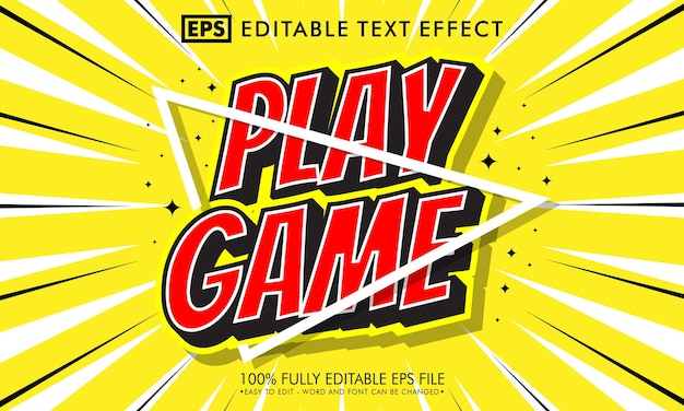 Play game editable text effect