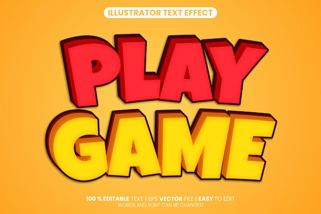 Play game editable vector text effect