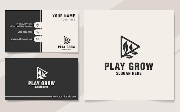 Play grow logo template on monogram style