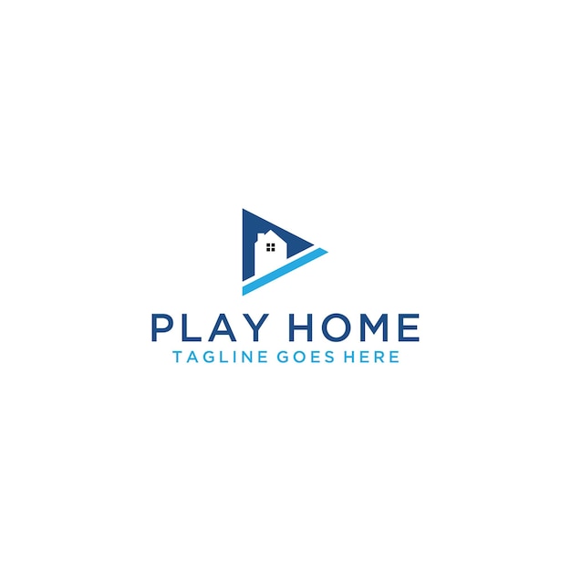 Play and home in play logo design template