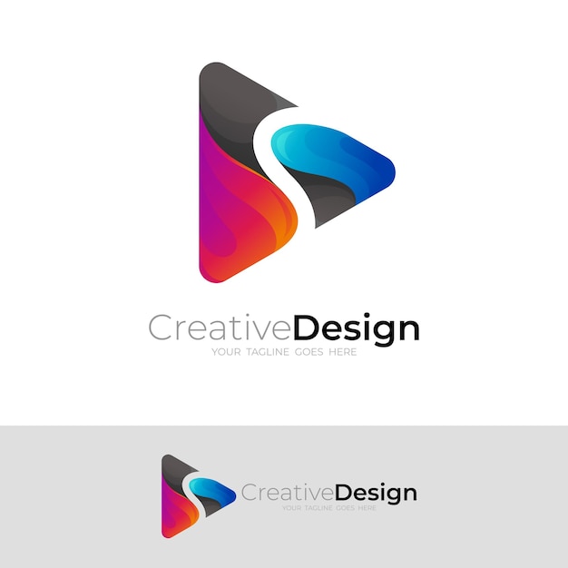 Play logo and simple design vector image