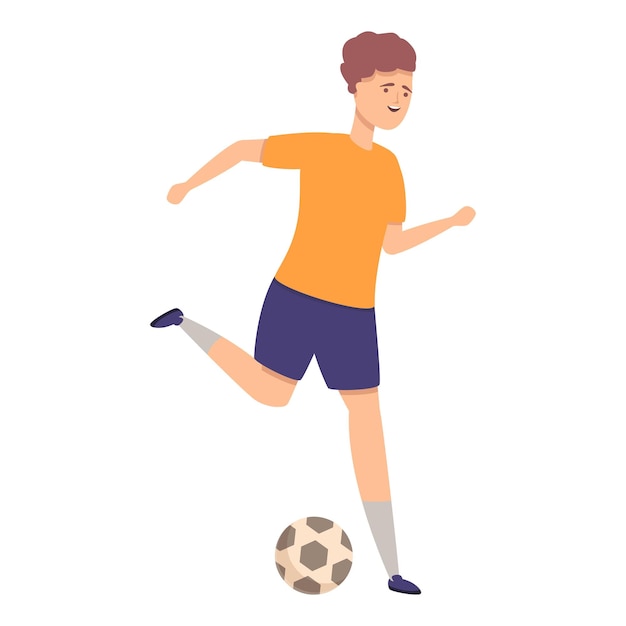 Play soccer icon cartoon vector Sport exercise Training children