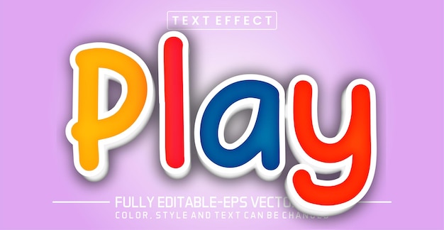 Vector play text editable style effect