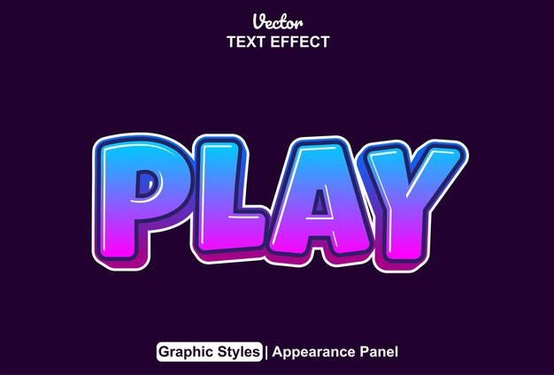 Player text effect with graphic style and editable