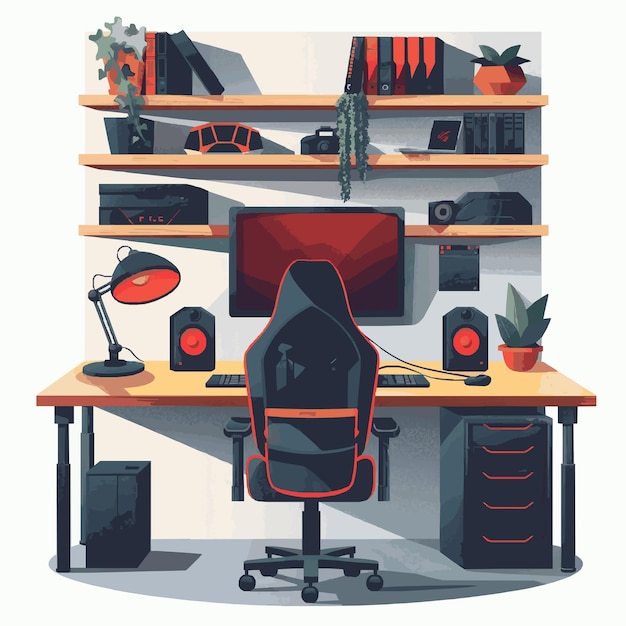 Vector players paradise vector illustration of a gaming room