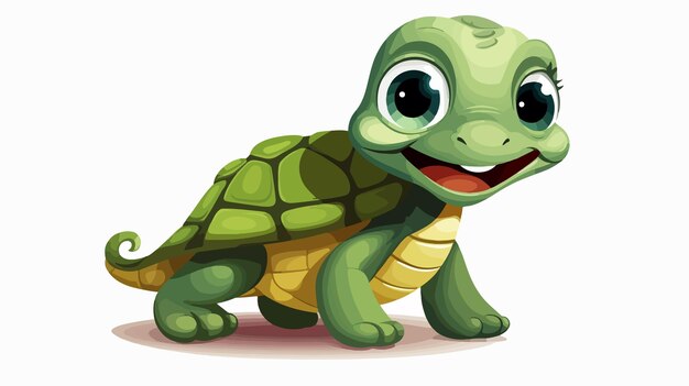 Vector playful and adorable turtle walking vector illustration