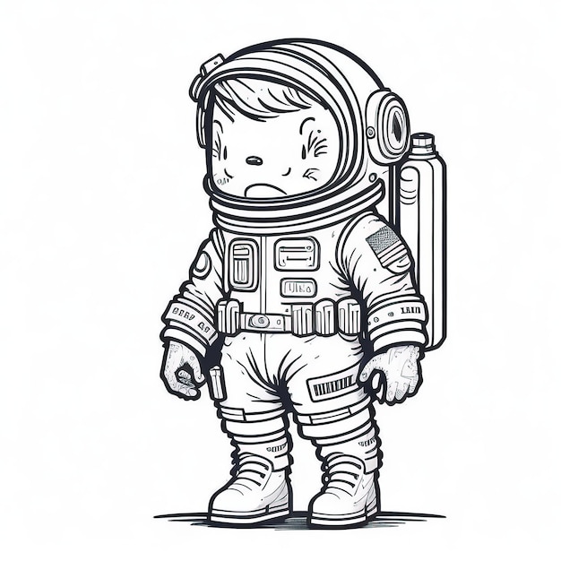 Playful Astronaut in Space Delightful Coloring Book for Kids