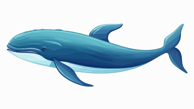 Playful Blue Whale Cartoon Vector Illustration