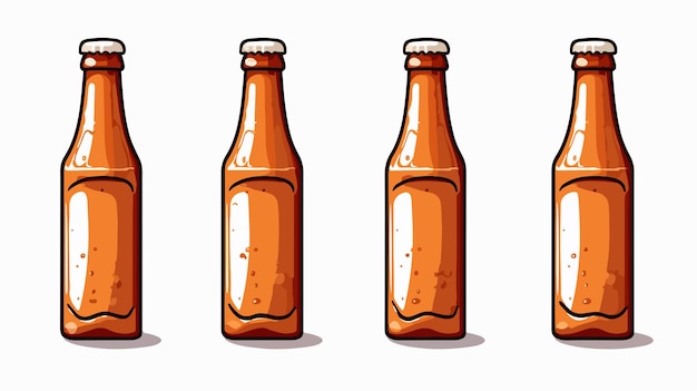 Vector playful cartoon beer bottle stock illustration with smiling expression