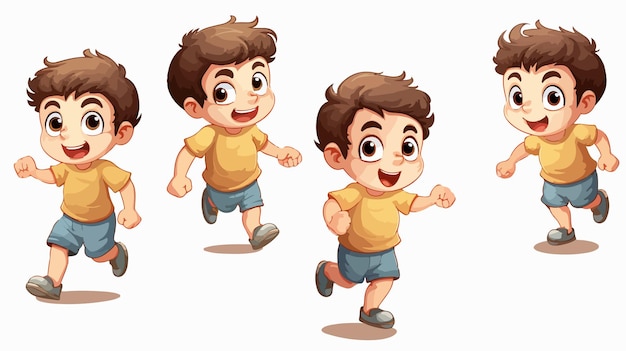 Playful Cartoon Boy Illustration Stock Vector