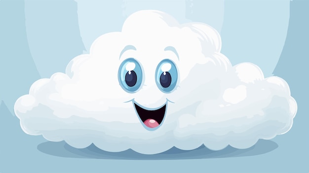 Vector playful cartoon cloud head creature with tongue out