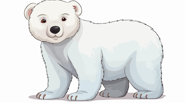 Vector playful cartoon doodle polar bear illustration