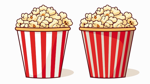 Playful Cartoon Doodle Popcorn Illustration