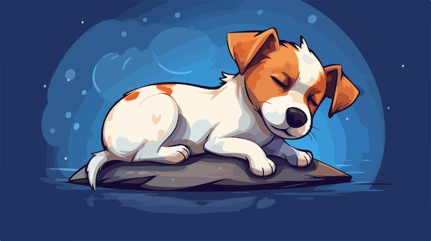 Vector playful cartoon illustration of a jack russell terrier