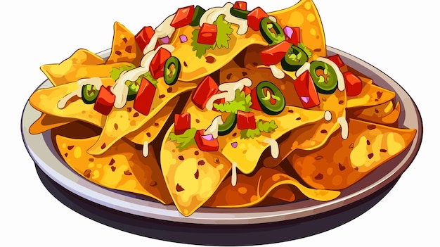 Vector playful cartoon nachos stock illustration vector artwork for nachos