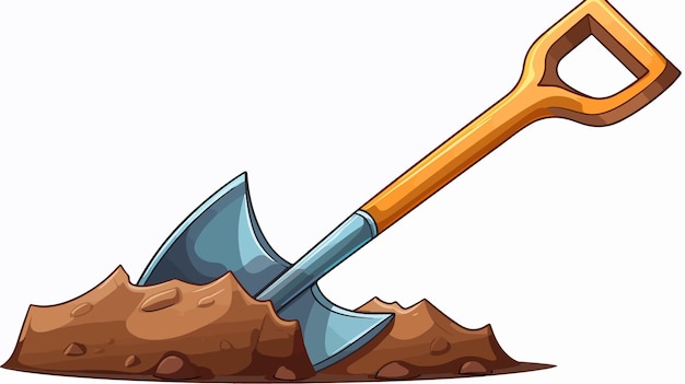 Vector playful cartoon style shovel vector illustration for creative projects