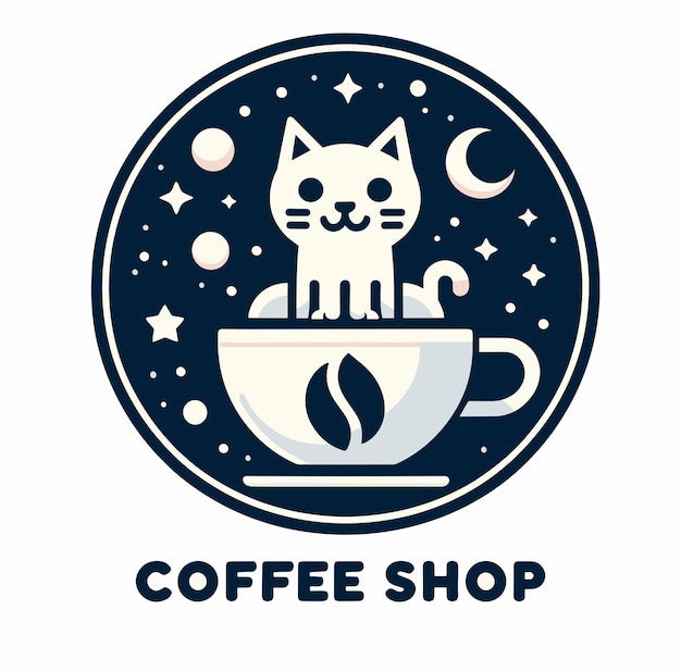 Vector playful cat cafe logos blend feline charm with coffee culture creating inviting and memorable branding for a unique culinary experience