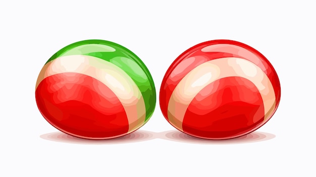 Vector playful and colorful red green candy vector illustration