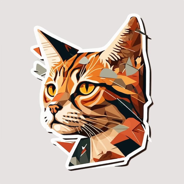 Playful and curious kitty with vibrant colors and a playful pose in a vector illustration