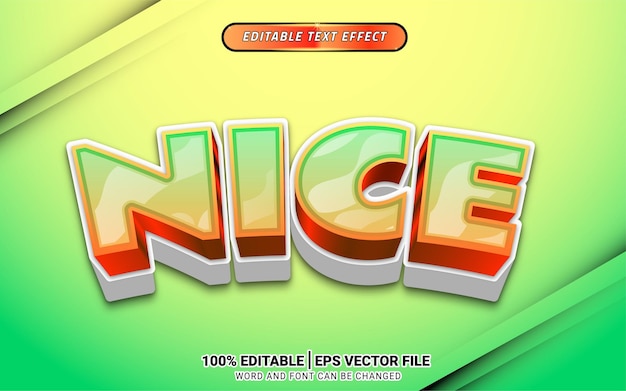 Playful gradient fun fresh 3d text effect template design