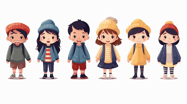 Playful Kids Clothing Illustration on White Background