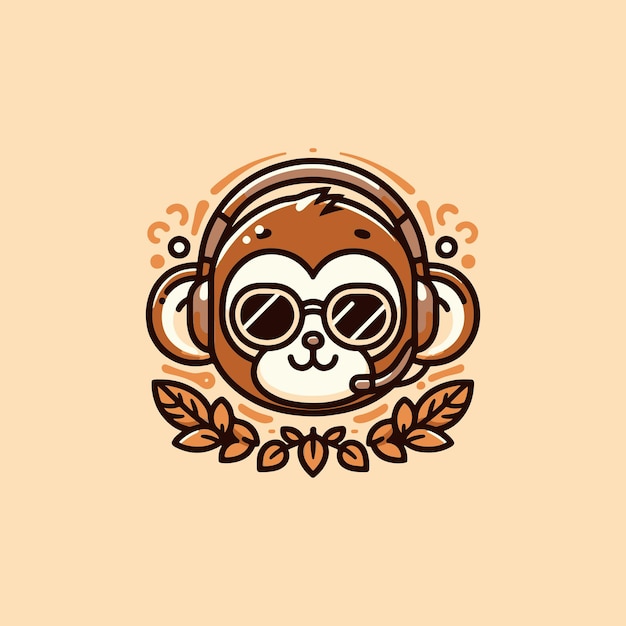 Playful Monkey Wearing Glasses Vector Image