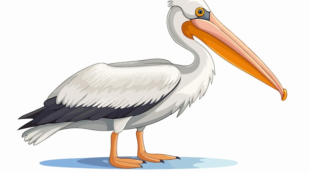 Vector playful pelican cartoon bird icon on white background vector