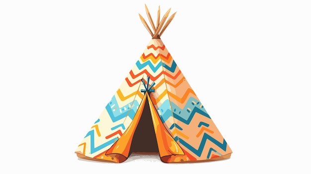 Playful Teepee Tent for Kids Vector Handdrawn Illustration