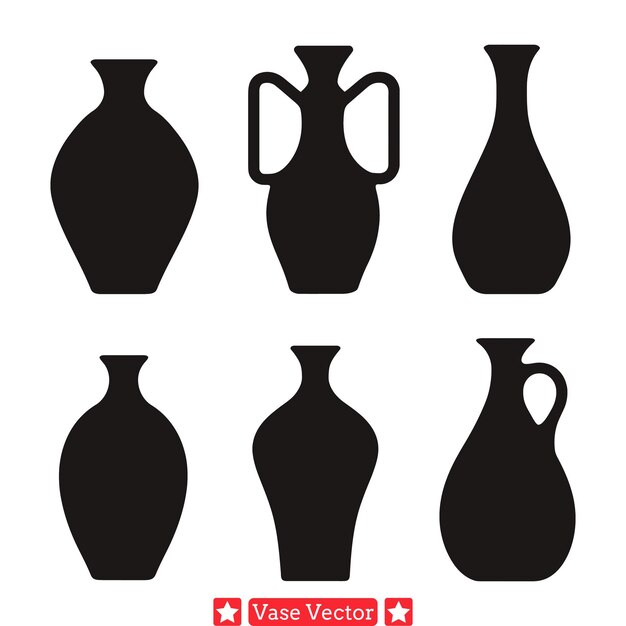 Vector playful vase silhouettes whimsical accents for imaginative ventures