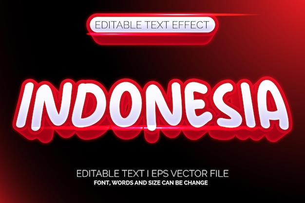 playfull indonesia flag text effect