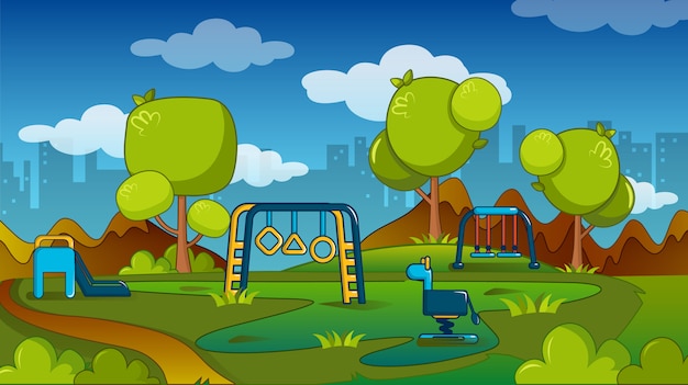 Playground concept, cartoon style