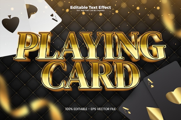 Playing Card editable text effect in modern trend style