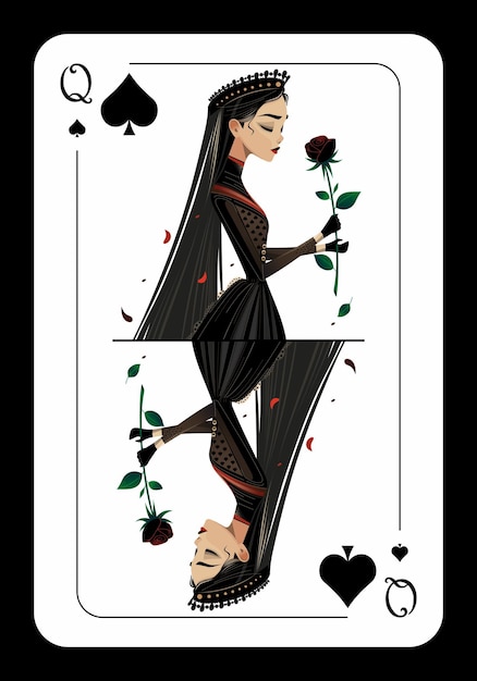 Playing card queen of spades Queen of Spades original playing cards design