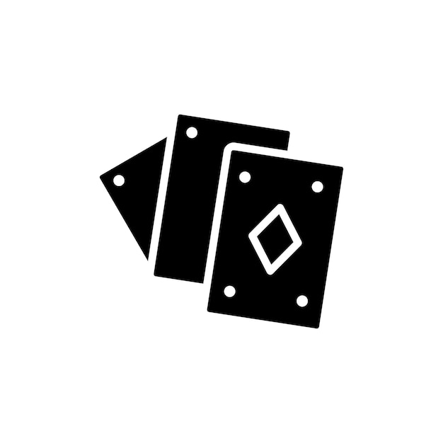 Vector playing cards icon set casino poker cards vector symbol in black filled and outlined style