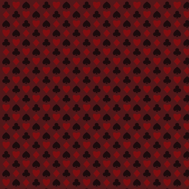 Playing poker blackjack cards symbol seamless pattern red