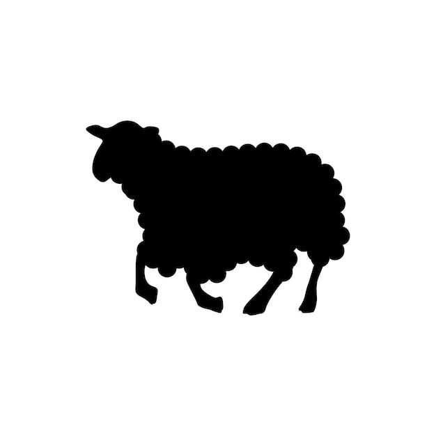 Vector playing sheep silhouette on a whiteboard