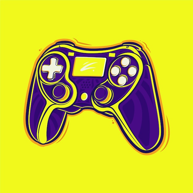 Playstation stick controller cartoon illustration Premium Vector